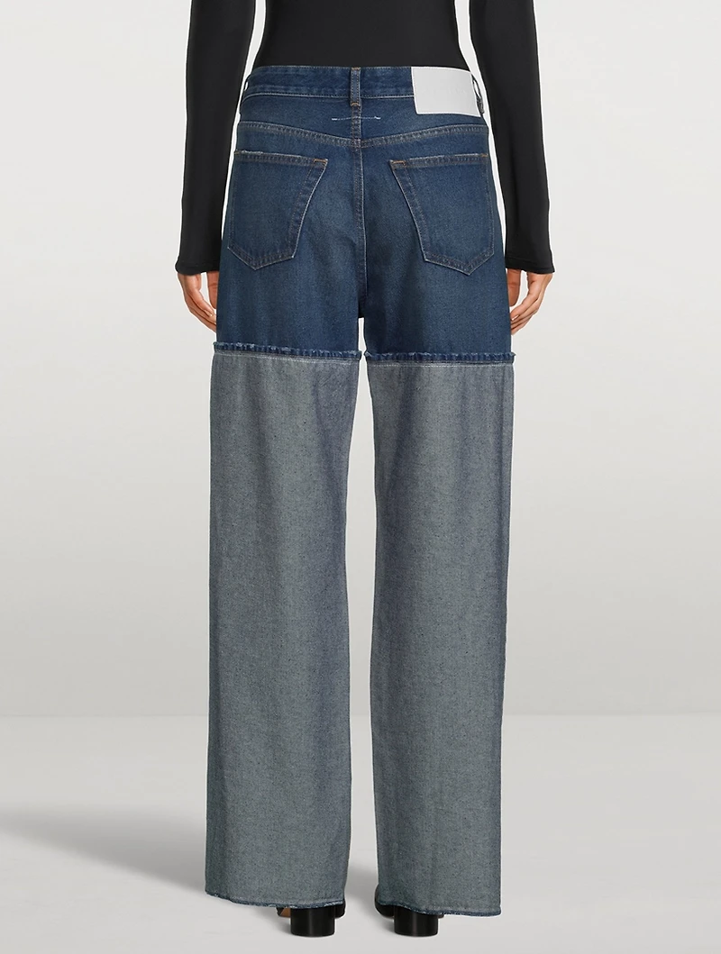 Reverse Seam Wide-Leg Jeans