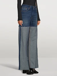 Reverse Seam Wide-Leg Jeans