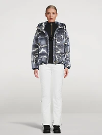 Evelia-D1 Foil Down Jacket Wave Print