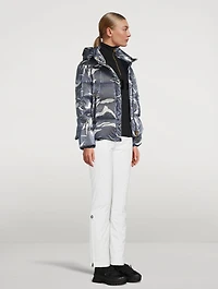 Evelia-D1 Foil Down Jacket Wave Print