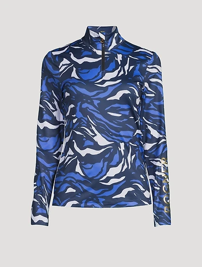 Beline1 Long-Sleeve Top Wave Print