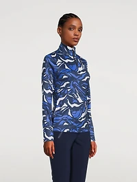 Beline1 Long-Sleeve Top Wave Print