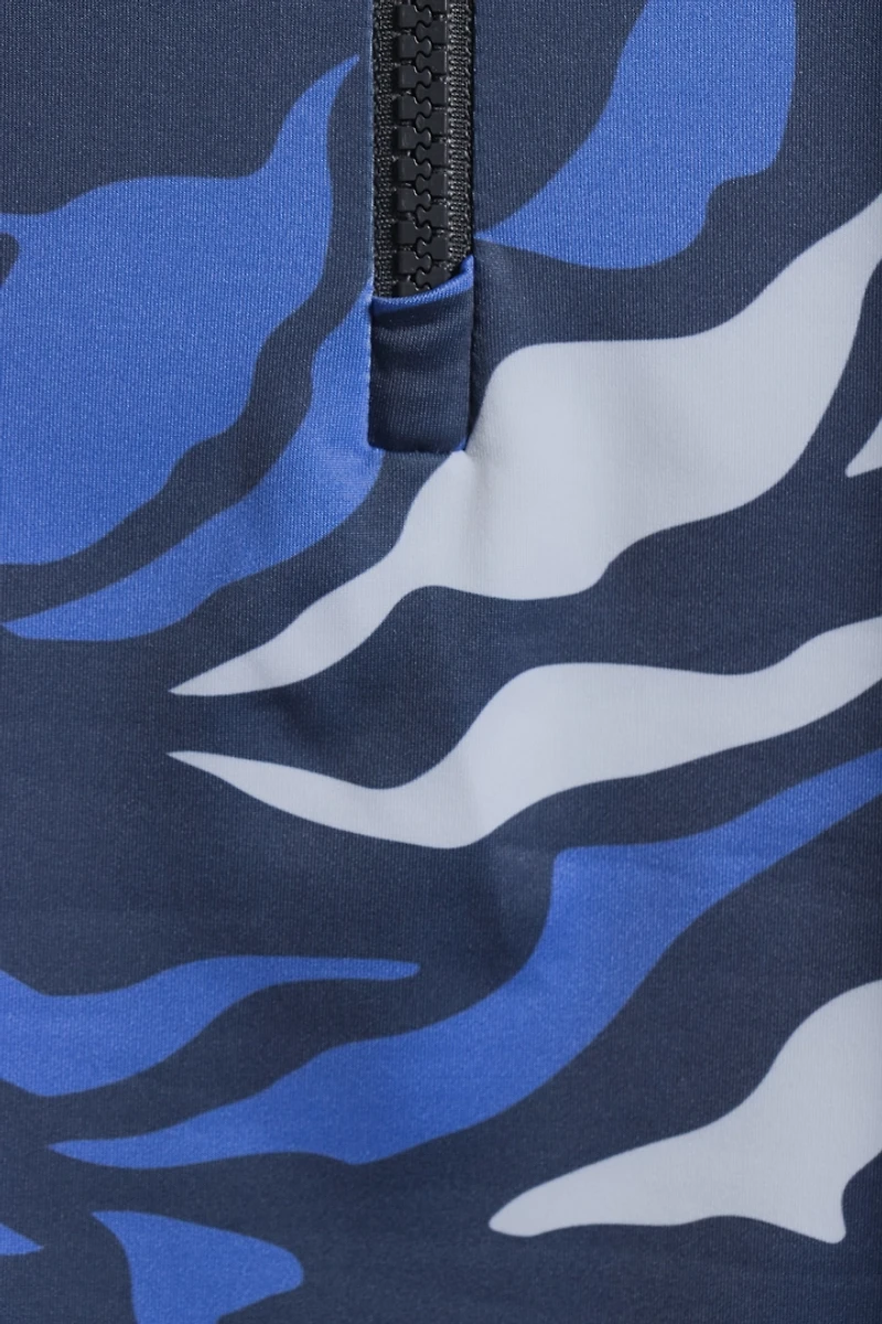 Beline1 Long-Sleeve Top Wave Print