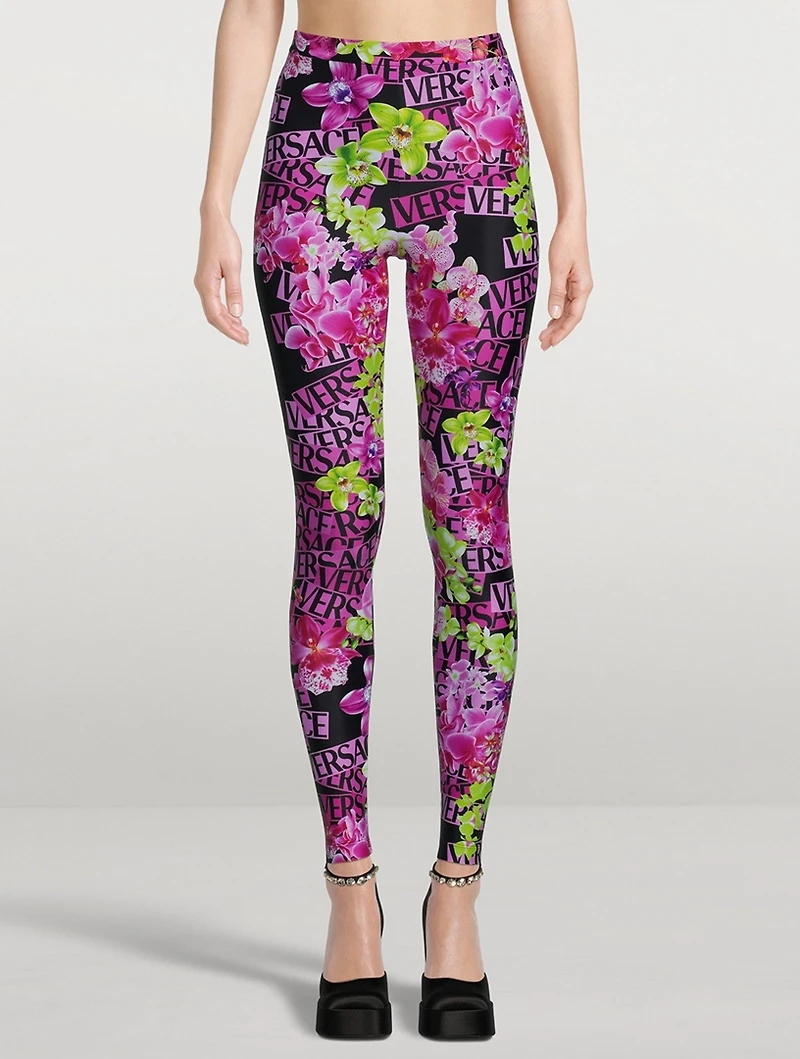 Leggings Logo Orchid Print