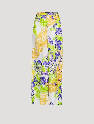 Printed Wide-Leg Trousers