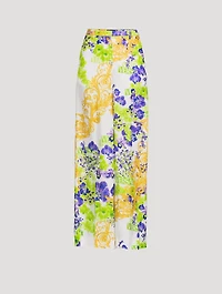 Printed Wide-Leg Trousers