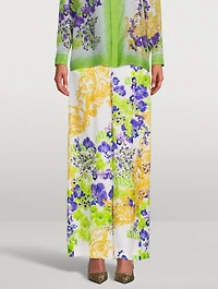 Printed Wide-Leg Trousers