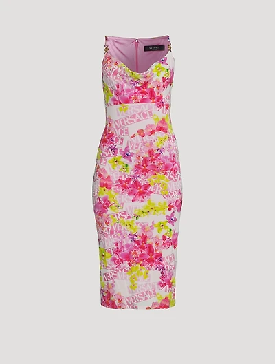 Midi Dress Logo Orchid Print