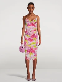 Midi Dress Logo Orchid Print