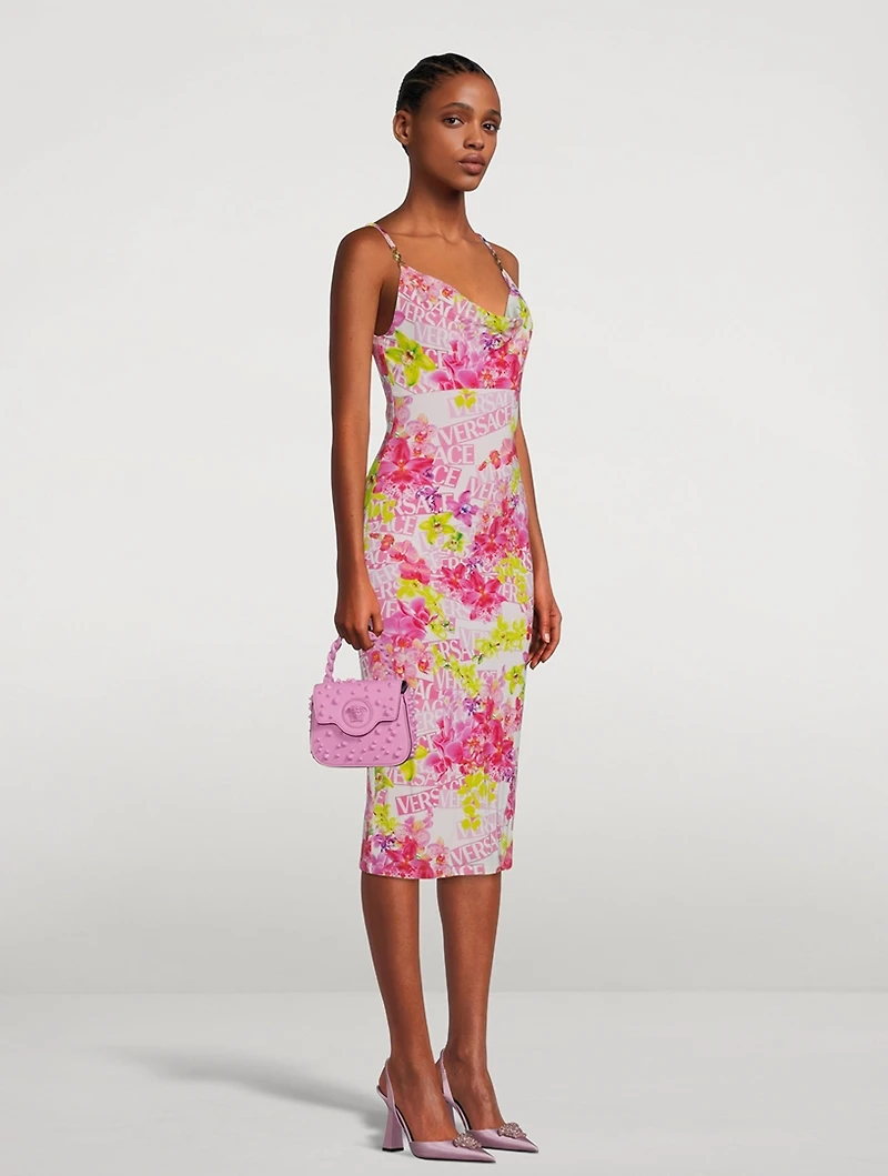 Midi Dress Logo Orchid Print