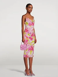 Midi Dress Logo Orchid Print