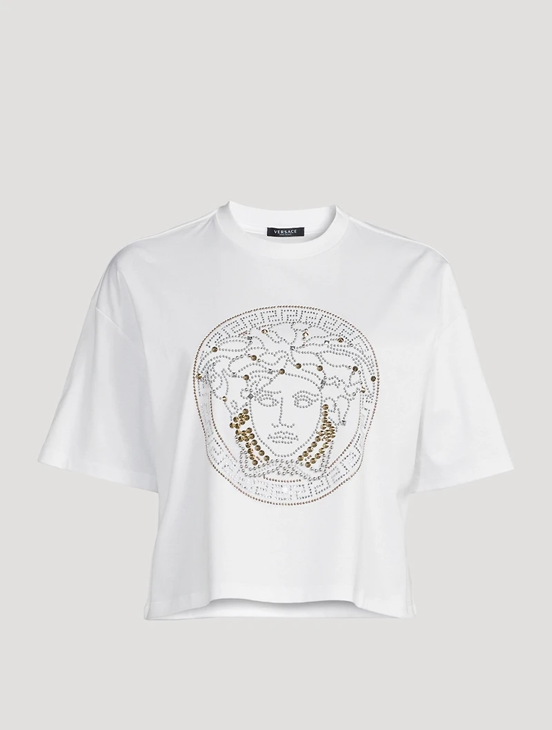 Studded Medusa Crop T-Shirt