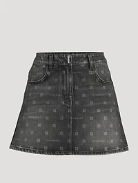 Denim Mini Skirt 4G Print