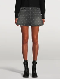 Denim Mini Skirt 4G Print