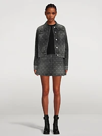 Denim Mini Skirt 4G Print