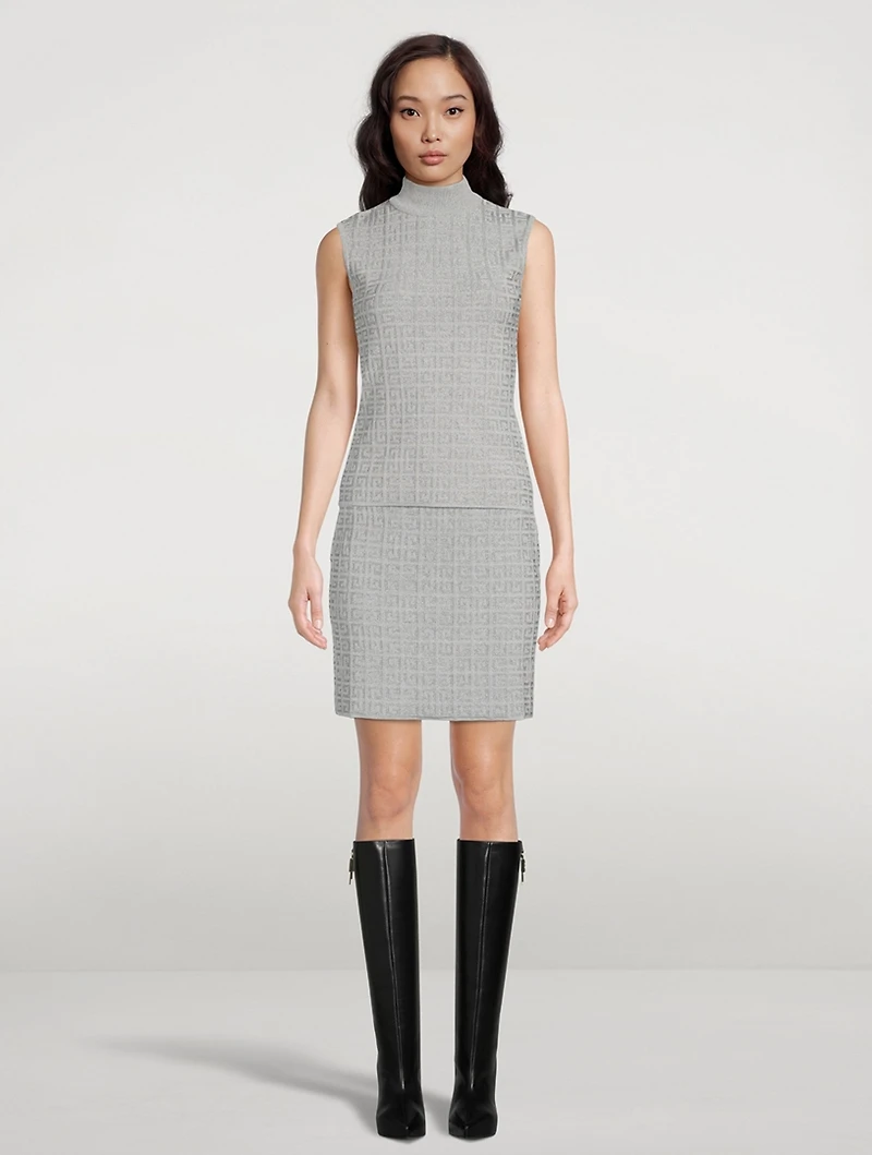 Metallic 4G Jacquard Mini Skirt