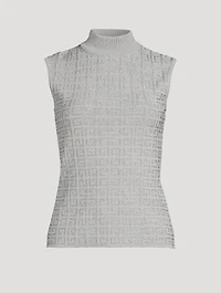 Metallic 4G Jacquard Mockneck Shell