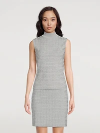 Metallic 4G Jacquard Mockneck Shell