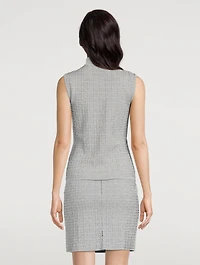 Metallic 4G Jacquard Mockneck Shell
