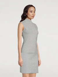 Metallic 4G Jacquard Mockneck Shell