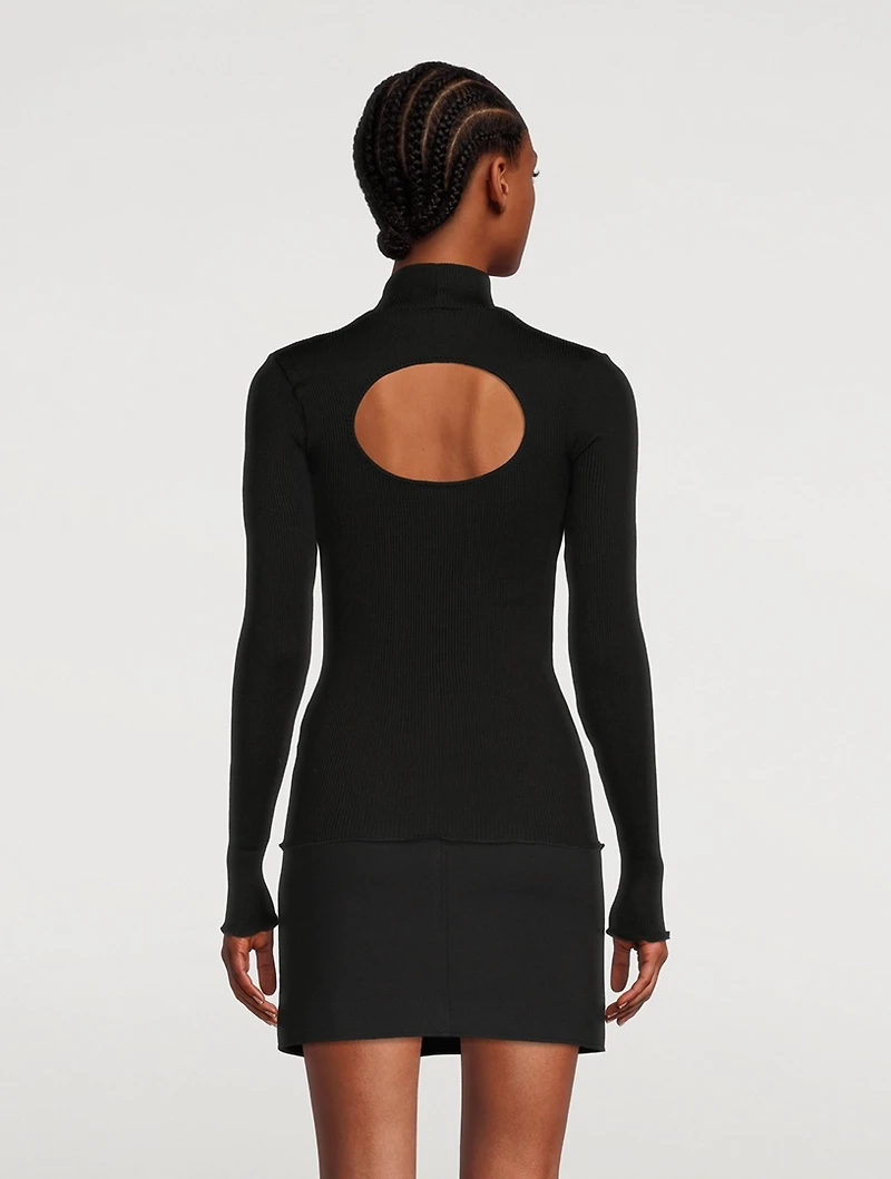 Open-Back Silk Sweater