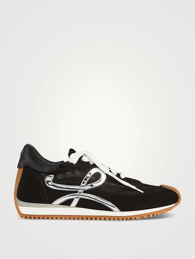 Technical Mesh And Suede Flow Runner Sneakers