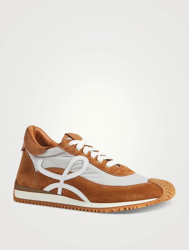 Nylon And Suede Flow Runner Sneakers