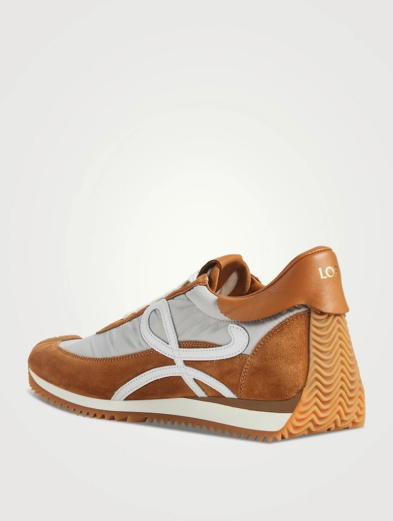 Nylon And Suede Flow Runner Sneakers
