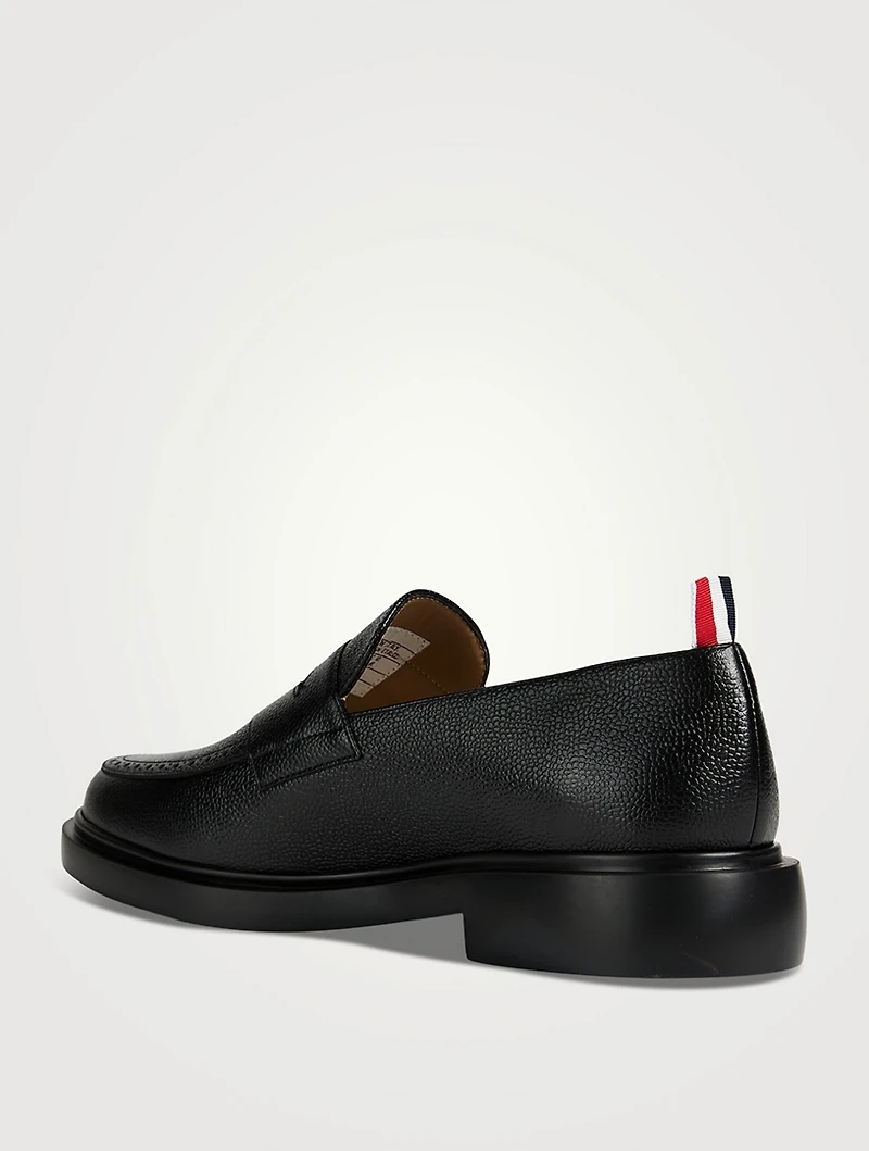 Pebble Grain Leather Penny Loafers