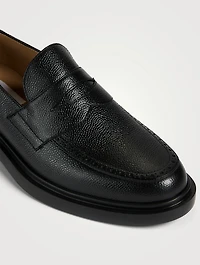 Pebble Grain Leather Penny Loafers