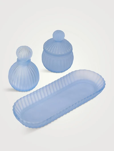 Three-Piece Frosted Glass Vanity Set
