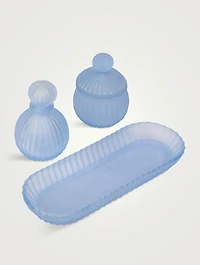 Three-Piece Frosted Glass Vanity Set