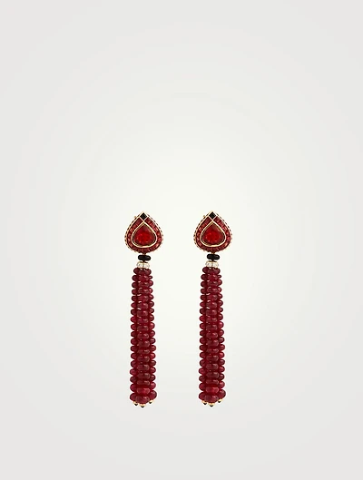 Lupa Pear Fire Opal Earrings