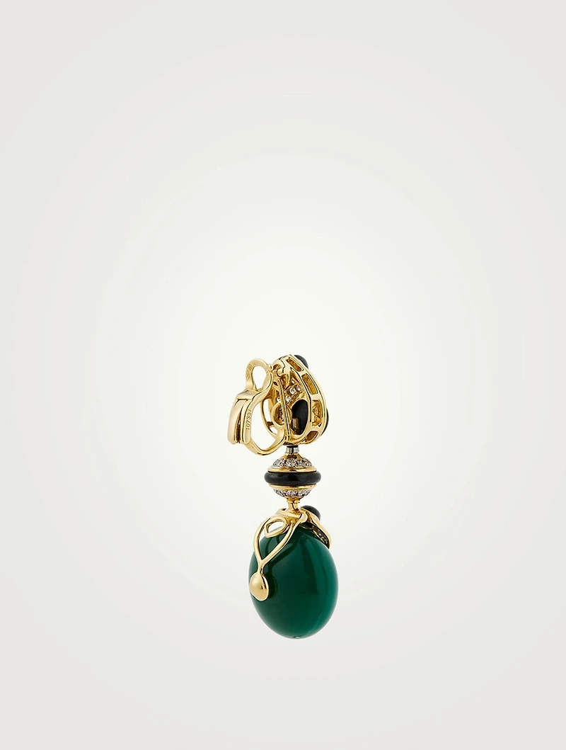 Pneu Black Jade Diamond Earrings