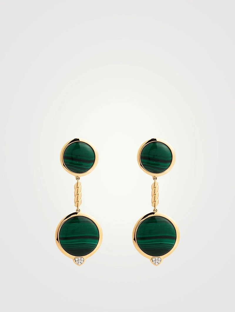Soleil Malachite Long Earrings