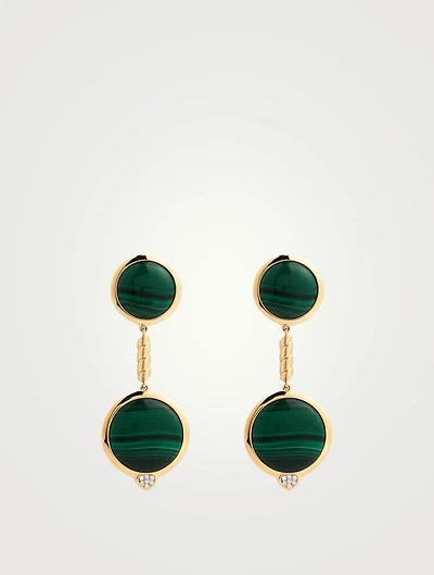 Soleil Malachite Long Earrings