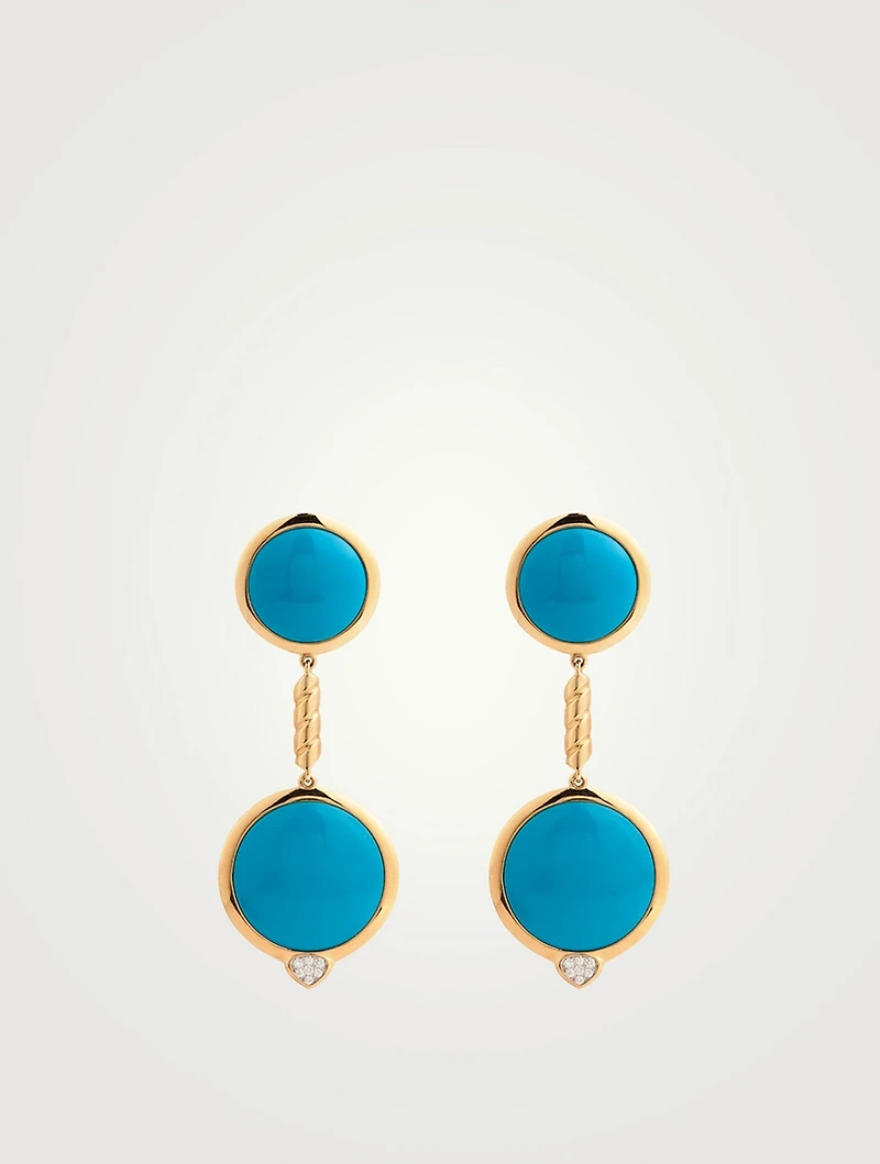 Soleil Turquoise Long Earrings