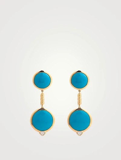 Soleil Turquoise Long Earrings