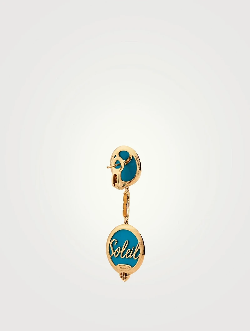 Soleil Turquoise Long Earrings