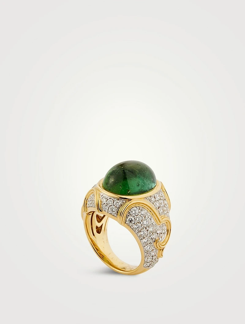 Onda Green Tourmaline Ring