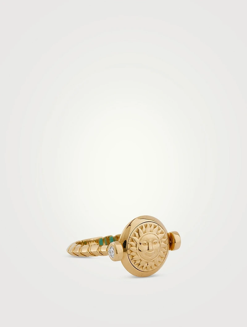 Soleil Turquoise Flip Ring
