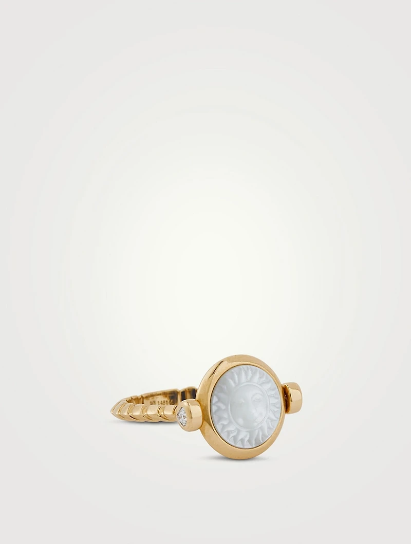 Soleil Mother of Pearl Lapis Flip Ring
