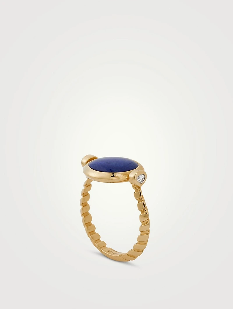 Soleil Mother of Pearl Lapis Flip Ring
