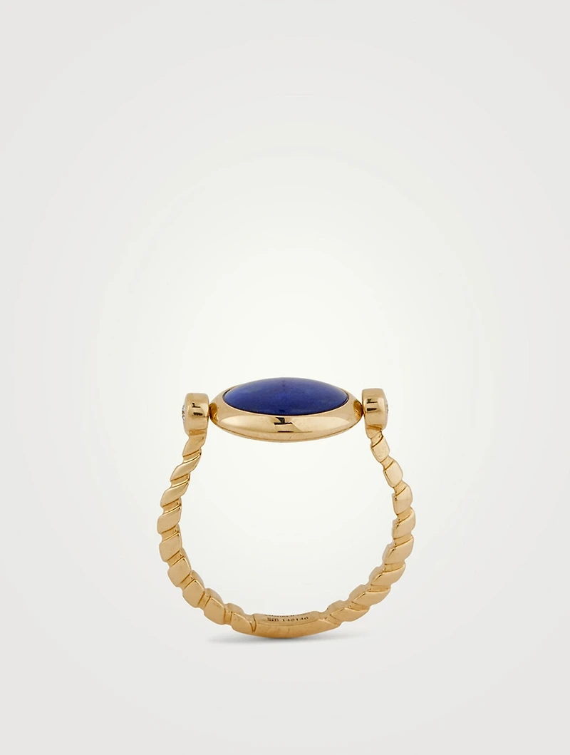 Soleil Mother of Pearl Lapis Flip Ring