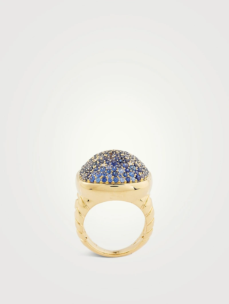 Tigella Blue Sapphire Pavé Ring