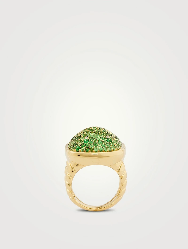 Tigella Tsavorites Pavé Ring