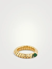 Trisolina Emerald Pavé Ring