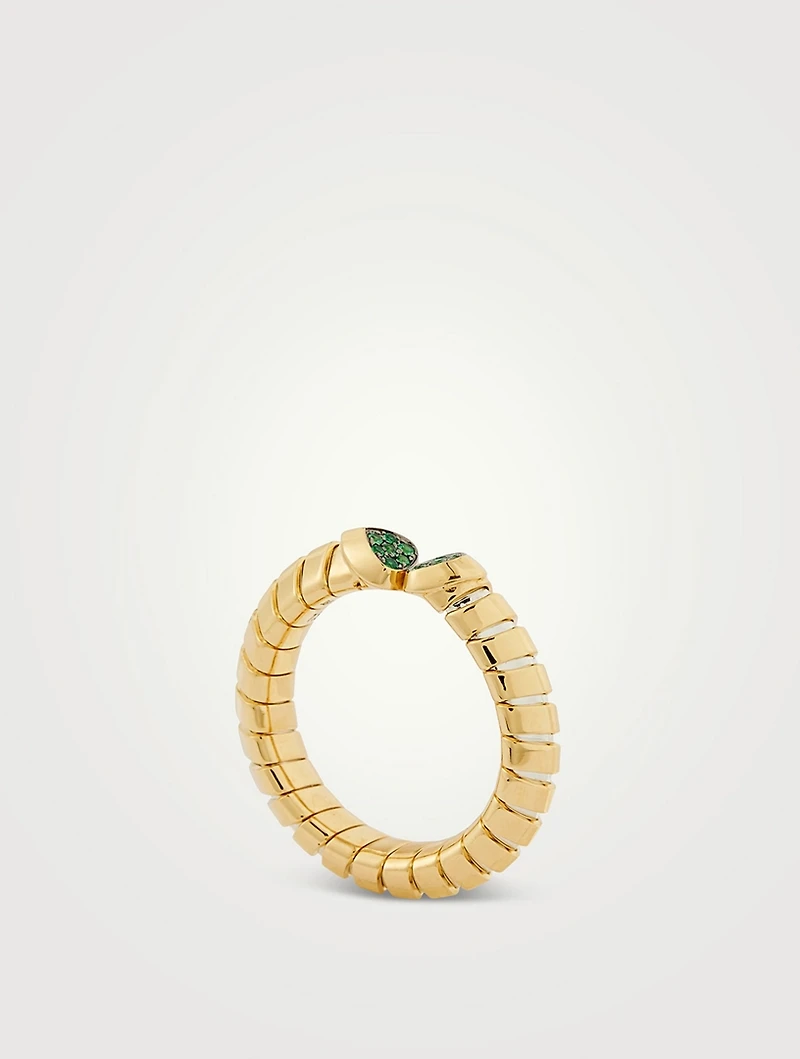 Trisolina Emerald Pavé Ring
