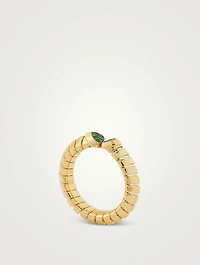 Trisolina Emerald Pavé Ring
