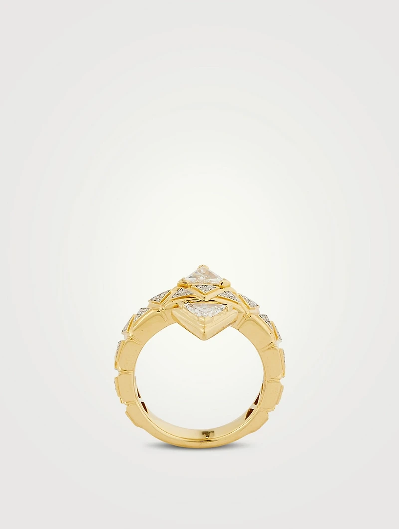 Triangoli Pavé Trilliant Ring